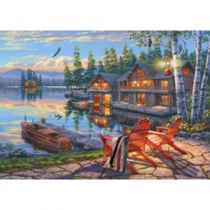 Schmidt Puzzle 1000 pièces : Sur les rives du lac Loon, New York