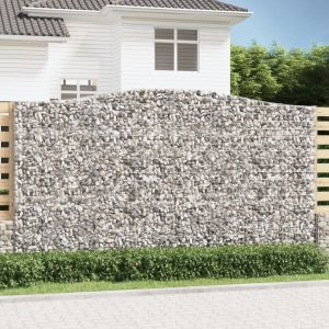 VidaXL Paniers à gabions arqués 4 pcs 400x30x220/240 cm Fer galvanisé