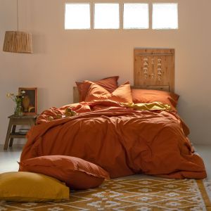 Basic Housse de couette 100% Coton Terre cuite 240x220 cm
