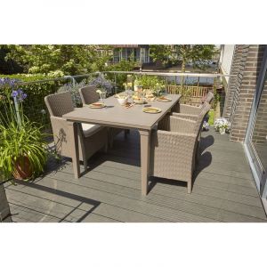 Allibert Chaises &agrave; d&icirc;ner de jardin 2 pcs Trenton Cappuccino