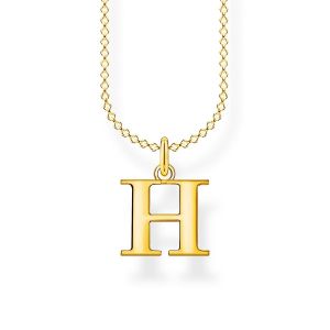 Thomas Sabo Chaîne lettre H or Argent sterling 925, doré or jaune 18 carats Jaune