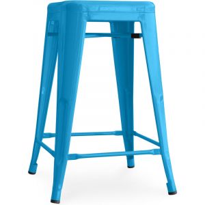 Tabouret de bar - Design industriel - 60cm - Nouvelle édition - Stylix Turquoise - Acier - Turquoise