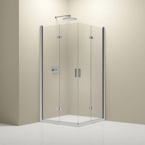 Bernstein Paroi de douche d'angle verre 8mm Cabine de douche intégrale Parre douche 2 portes pliantes angle - NT213 - Toutes tailles & couleurs