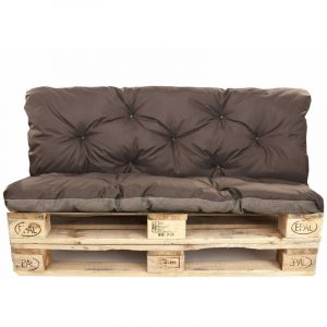 Setgarden - Set Coussins pour palettes, Assise 120 x 50 et Dossier 120 x 50cm, coussins canapé / coussin palette in-extérieur Brun