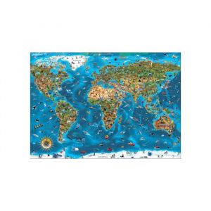 Image de Educa Puzzle adulte carte du monde : les plus belles merveilles - 1000 pieces - collection monument et pays - mappemonde -