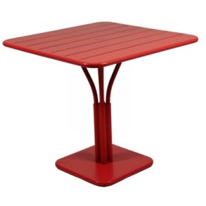 Image de Fermob Table carrée Luxembourg / 80 x 80 cm - Pied central - Aluminium piment en métal