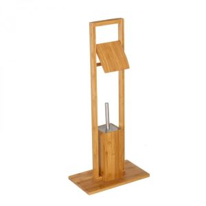 Wadiga Dérouleur Papier Toilette + Brosse WC en Bambou