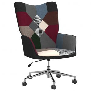 VidaXL Chaise de relaxation Patchwork Tissu Noir