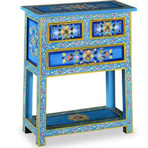 VidaXL Buffet avec tiroirs Bois massif de manguier Peinture turquoise