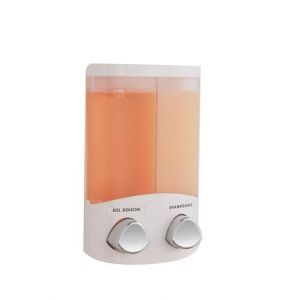 Image de Compactor BATCH Distributeur duo savon et shampoing - 2x310ml - Blanc