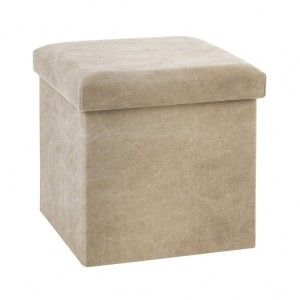 Image de Atmosp ra Pouf pliant beige effet pierre 38 x 38 cm