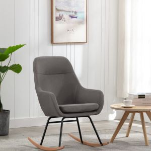 VidaXL Chaise à Bascule Tissu Gris Clair Modèle 2
