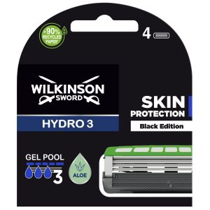 Image de Wilkinson Lames De Rasoir Hydro 3 Black Edition - Le Lot De 4 Lames