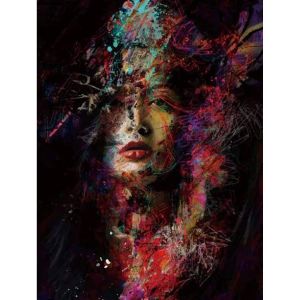 Figured'Art Peinture par Num&eacute;ro Adulte Femme peinte - Activit&eacute; Manuelle Kit de Loisir Cr&eacute;atif DIY Num&eacute;ro d'Art Complet - 40x50cm sans ch&acirc;ssis en bois