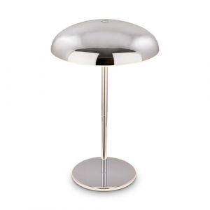 BRILONER - Lampe de table sans fil LED IP44 avec bord lumineux, variateur tactile, batterie interchangeable, lampe de chevet sans fil, lampe de salon à poser, chevet, 19,5x30,5 cm, chrome