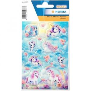 Herma Autocollant licorne 3D pour enfants et tout-petits - Avec motif licorne - Pour album photo, scrapbooking, album photo, cadeau d'anniversaire, lettres, bricolage