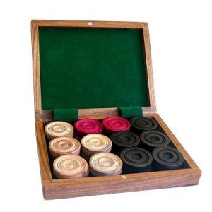 Carrom Art Bo&icirc;te en palissandre de pions : Break To Finish Carrom
