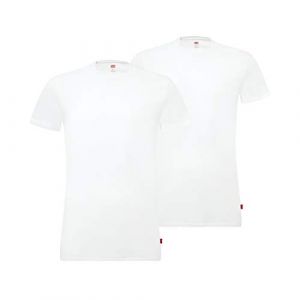 Image de Levi's MEN SOLID CREW 2P T- T-shirt, Blanc (white 300), Large (Lot de 2) Homme