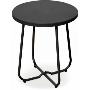 Image de Oviala Table basse en acier ronde, diamètre 43 cm, Lagoon Lagoon - Noir - Noir