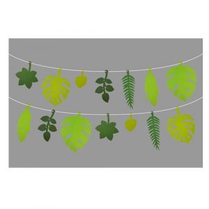 Ruedelafete Guirlande de Feuilles Tropicales vertes en carton 3,5m