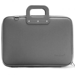 Sacoche Pour Ordinateur Portable - Housse Ordinateur 15.6 pouces - Sac a Bandoulière Impermeable Avec Poches - Cuir Synthétique Gris anthracite