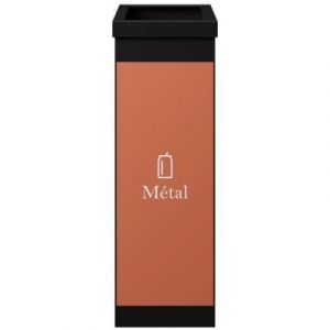 Paperflow Poubelle de tri sélectif pour le recyclage du métal - 60L - Orange corps Noir