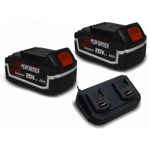 X-Performer Pack 2 Batterie CONCEPT 20V Lithium 4 Ah compatible pour la gamme d'outils Electro-portatifs + Double Chargeur