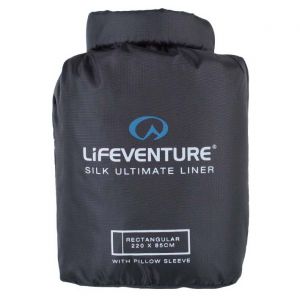 Lifeventure Silk Ultimate Sleeping Bag Liner, Rectangular Shape (Black) Doublure de Sac de Couchage Unisex-Adult