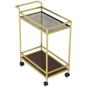 Calicosy Desserte en Métal doré et verre H80 cm - vortex