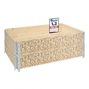 Garronda Cadre Potager en Bois imprim&eacute; 120x80x20 cm &ndash; Bac de Jardin pour Plantes, Fleurs, Fruits et l&eacute;gumes, Caisse de Rangement en Bois avec Motif d&eacute;coratif GD-0075