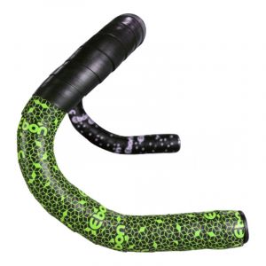 E'newton Ruban de guidon cintre ebon noir degrade vert avec bouchons confortable epaisseur 2 6mm