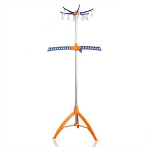 Kitchen Move Étendoir à linge parapluie 33 cintres et suspensions VISTA Orange et bleu