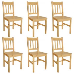 VidaXL Chaises de salle &agrave; manger 6 pcs Pin&egrave;de