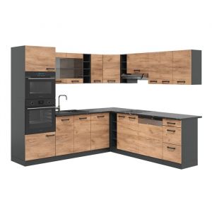 Vicco - Cuisine d'angle R-Line 247x237cm Antracite/Chêne