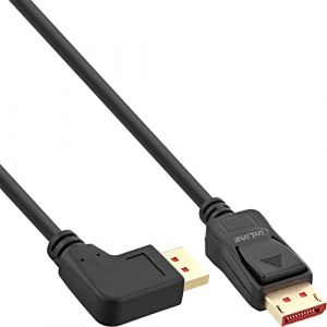 Inline Câble DisplayPort 1.4 8K4K coudé à gauche Noir/doré 3 m
