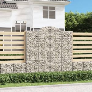 Image de VidaXL Paniers à gabions arqués 2 pcs 200x50x200/220 cm Fer galvanisé n/a