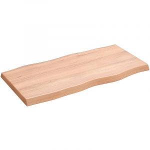 VidaXL Plateau de Table, de Bureau, Table à Manger bois chêne massif traité bordure assortie - Brun