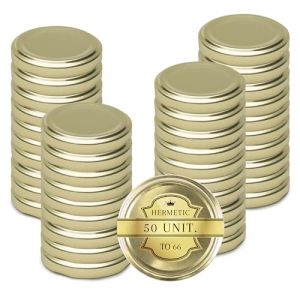 40 Bouchons métalliques universels 66mm: Couvercles pour bocaux de conserves et de confiture, couvercle de remplacement