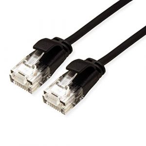 Roline Câble Patch UTP DataCenter Cat.6A (Class EA), LSOH, Slim, Noir, 1,5 m