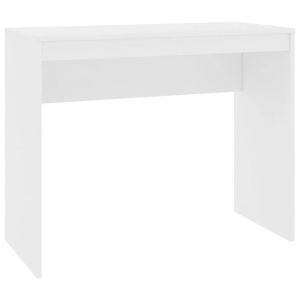 Bureau Table Poste De Travail Meuble D'ordinateur Informatique Étude 90 X 40 X 72 Cm Bois D'ingénierie Blanc Helloshop26 02_0023527