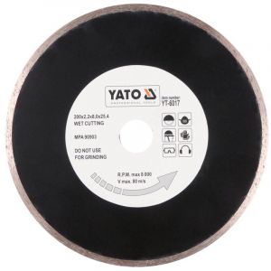 Yato Disque &agrave; tron&ccedil;onner diamant pour coupe humide YT-6017; 200x25 4 mm