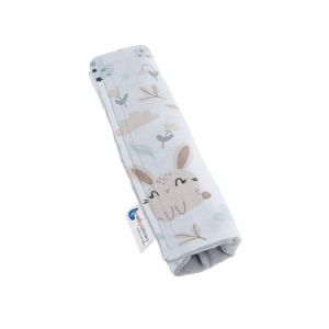 Medi Partners Prot&egrave;ge Ceinture Enfant Coussin de S&eacute;curit&eacute; Voiture Protege Kids 17x22cm 100% Coton Minky Cover Securite Auto Poussette pour Bebe Amovible (Glade avec Minky Gris)