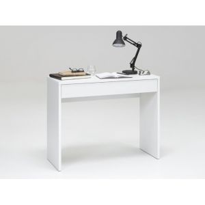 Image de FMD Möbel Möbel 362-001_we Checker Console ou Bureau avec Tiroir Bois Blanc 100 x 40 x 80 cm