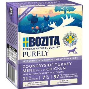 BOZITA DOG Purley Pate Duoprotein Puppy - Dinde et Poulet 370g