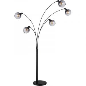 Globo Lampadaire GINA Metal 151.0cm Matt Black | Bamboo E27 1-Light