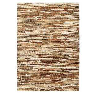 Image de VidaXL Tapis à poils Cuir véritable 80x150 cm Marron/Blanc