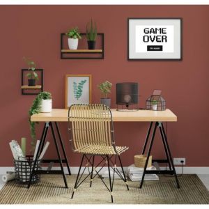 Shot Cadre Photo Game over try again 30x40cm avec P e Partout Tableau Bois Verre (NOIR)
