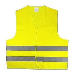 Cartrend 50130 Gilet de signalisation jaune Taille XL, DIN EN 20471,dans un sac &agrave; fermeture &eacute;clair pratique