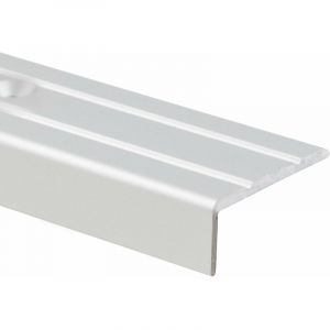 Karat - Seuil de nez de marche Aluminium Pré-percé Argent 24,5 x 10 mm