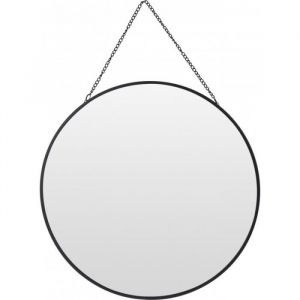 Wadiga Miroir Noir Rond Suspendu avec Chaînette - diamètre 29cm 0,000000